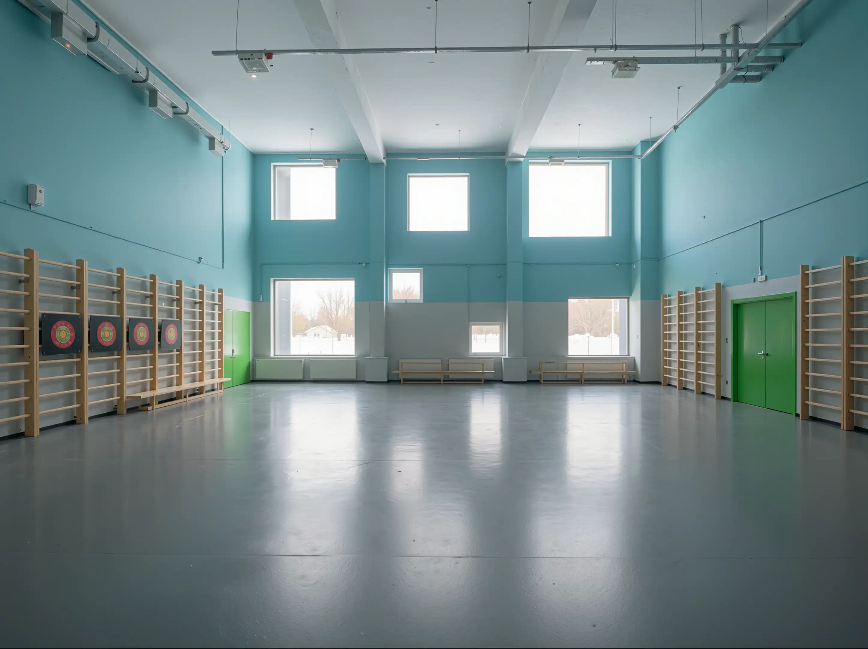 Спортивный зал в Буграх — вид спереди