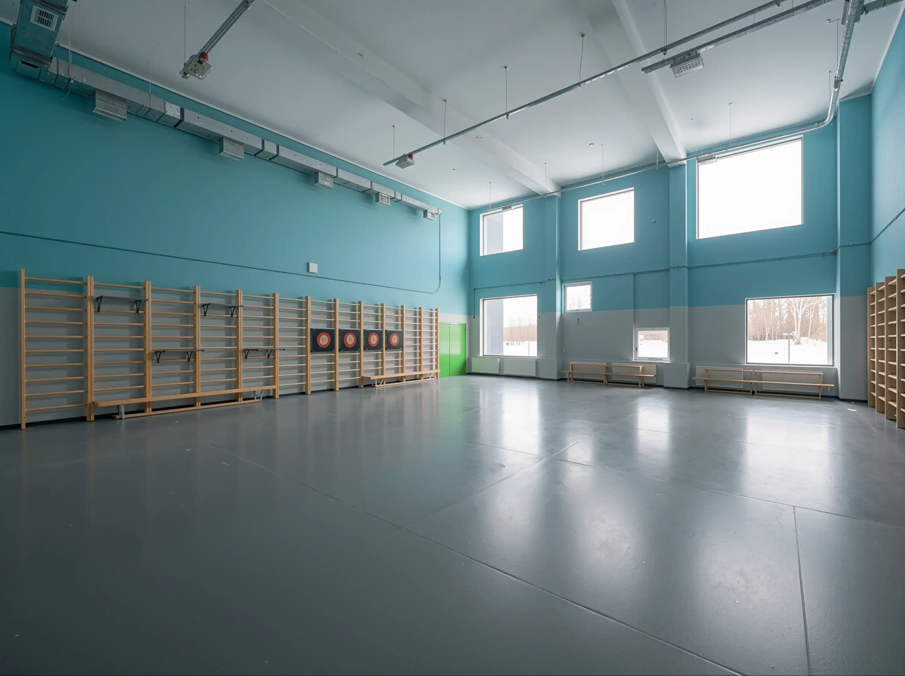 Спортивный зал в Буграх — вид сбоку